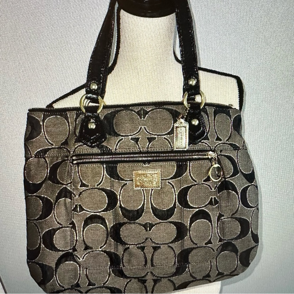 Coach “Poppy Glam” Signature Tote/ Shoulder Bag D120-17890